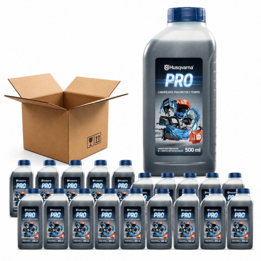 20un Óleo 2t Husqvarna Pro 500ml - Roçadeira e Motosserra 10 litros de óleo 2 tempos