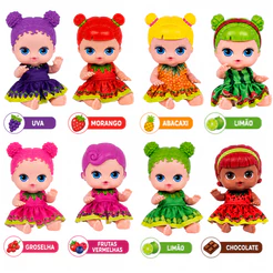 Kit 7 Bonecas Frutinhas Cotiplás Com Cheirinho De Frutas Original Infantil