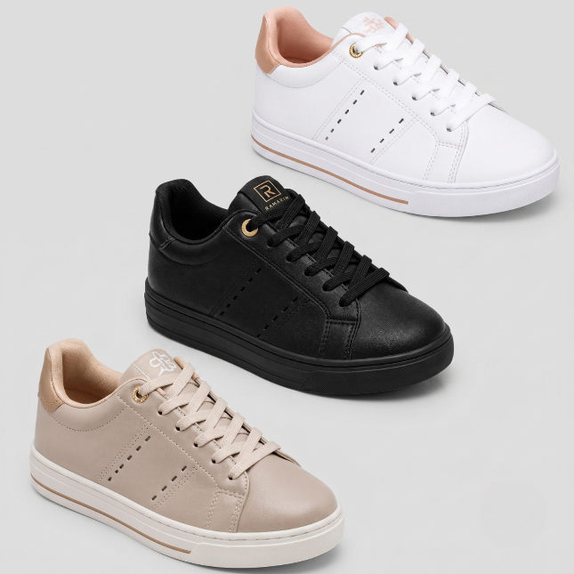 Tênis Feminino Ramarim Casual Flatform Gold Original
