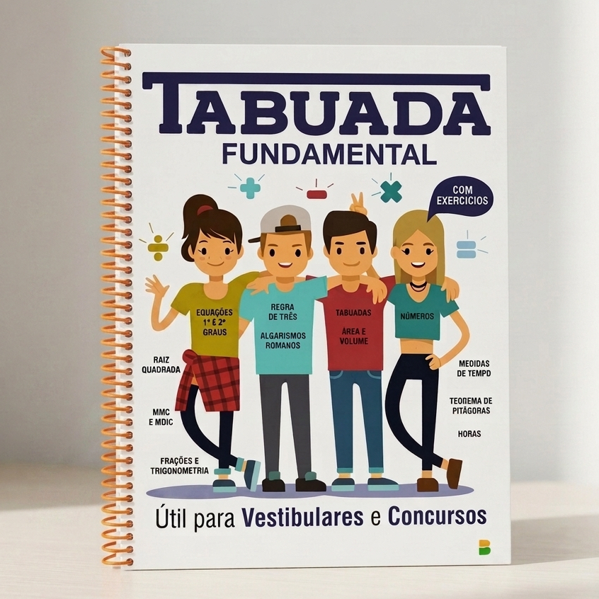 Imagem Tabuada Fundamental Completa com Exercícios Matemática Básica Reforço Escolar Vestibular e Concurso