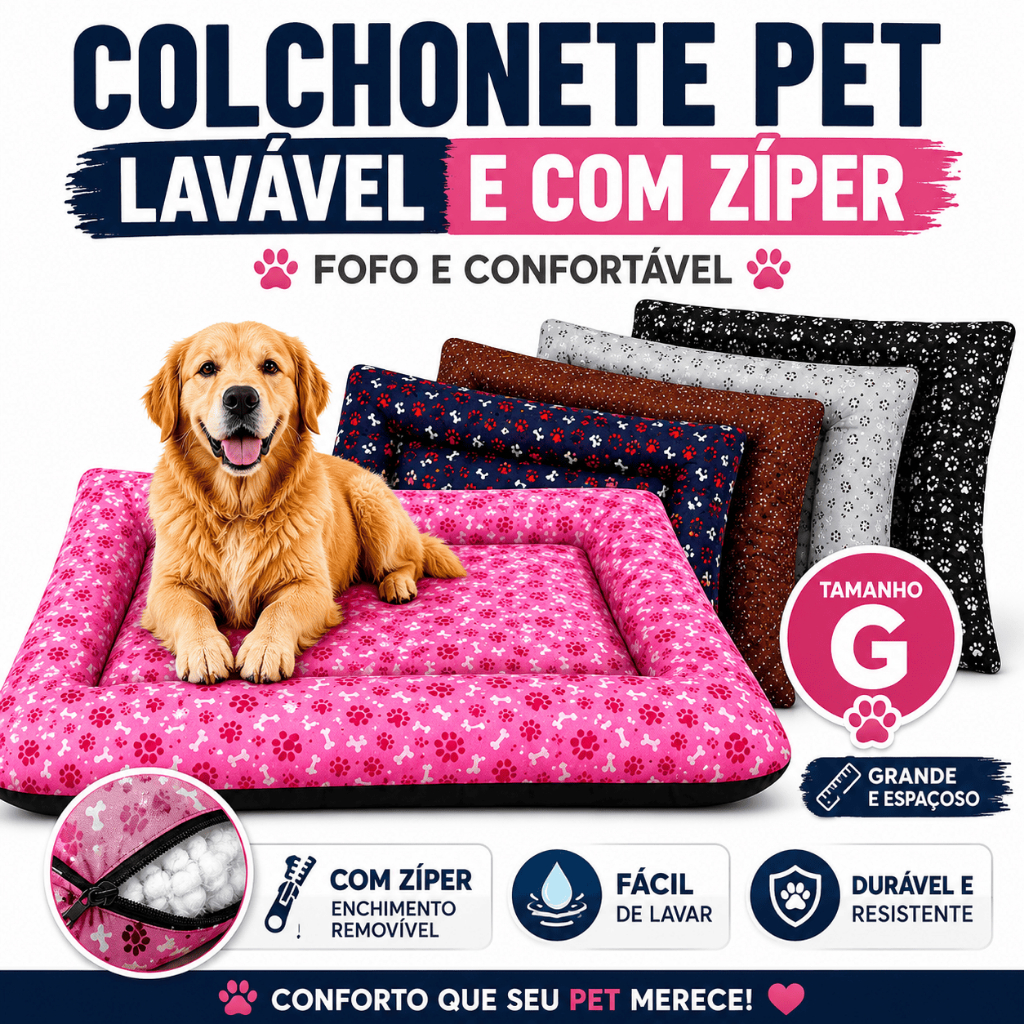 Cama Colchonete Colchão para pet Cachorro Gato Grande Medio Pequeno
