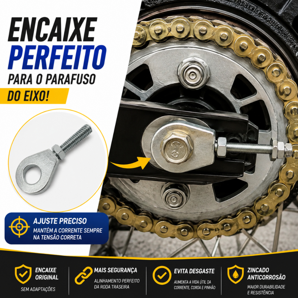 Par Esticador Corrente Honda CG 125 150 160 Titan Fan Cargo Regulador Eixo Traseiro · foto 2