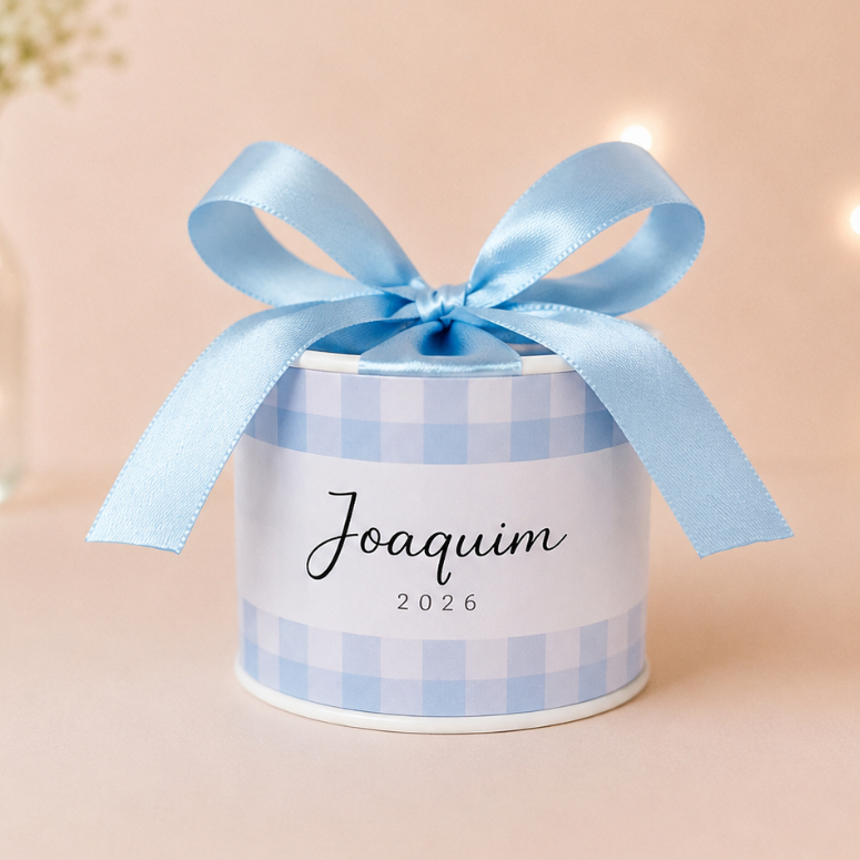 Kit tubolatas personalizadas 5x6 | Lembrancinha maternidade | aniversário | chá de bebê azul