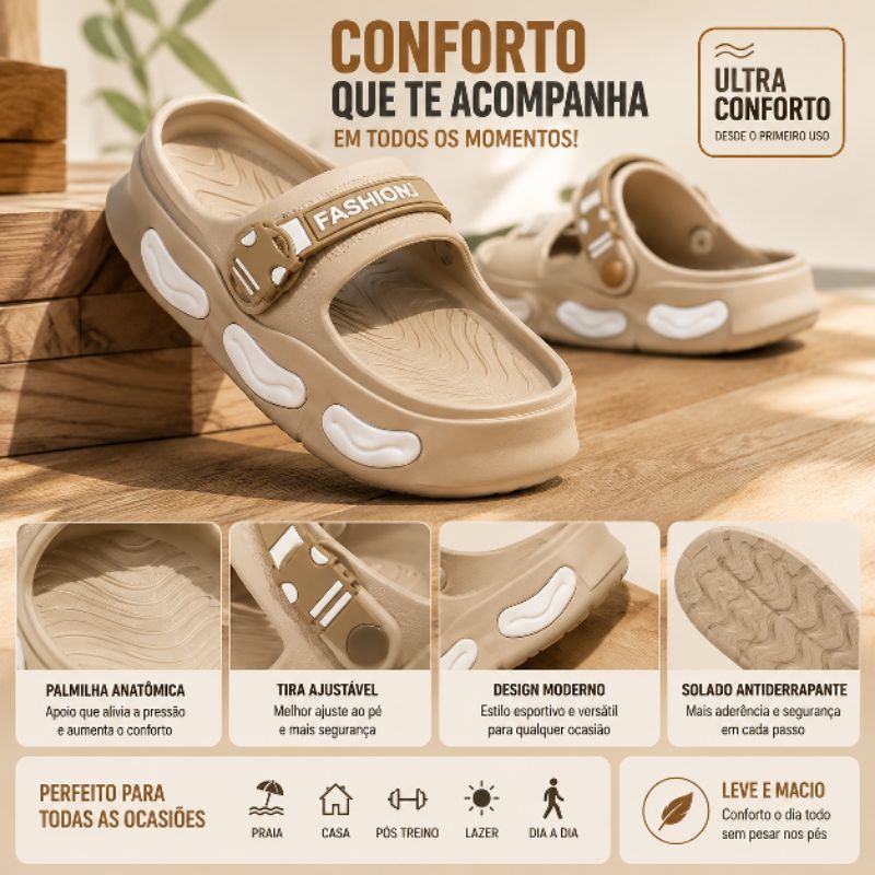 Papete Ortopédica Masculina Premium | Chinelo Anatômico Confortável | Solado Antiderrapante|Caminhada, Praia e Dia a Dia