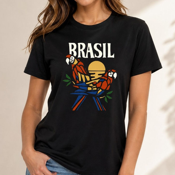 Camiseta Feminina Camisa Estampada 100% Algodão Premium T-Shirt Blusa Cores Moda Básica Elegante