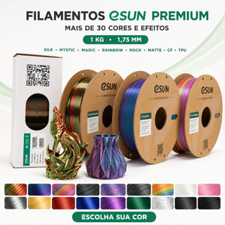 Filamento Impressao 3D ESUN EPLA-Silk Mystic Tricolor 1kg 1,75mm PLA Silk Metálico Original Cores