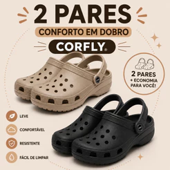Kit 2 Pares Babuche Corfly Adulto Leve Confortável Unissex Diversas Cores