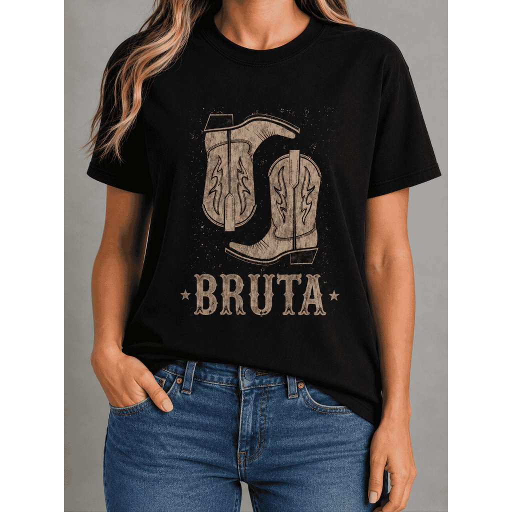 Camiseta Feminina Rodeio BRUTA Estilo Rodeio Country 100% Algodão Premium Camisa Boiadeira - Oferta — imagem 2 de 2