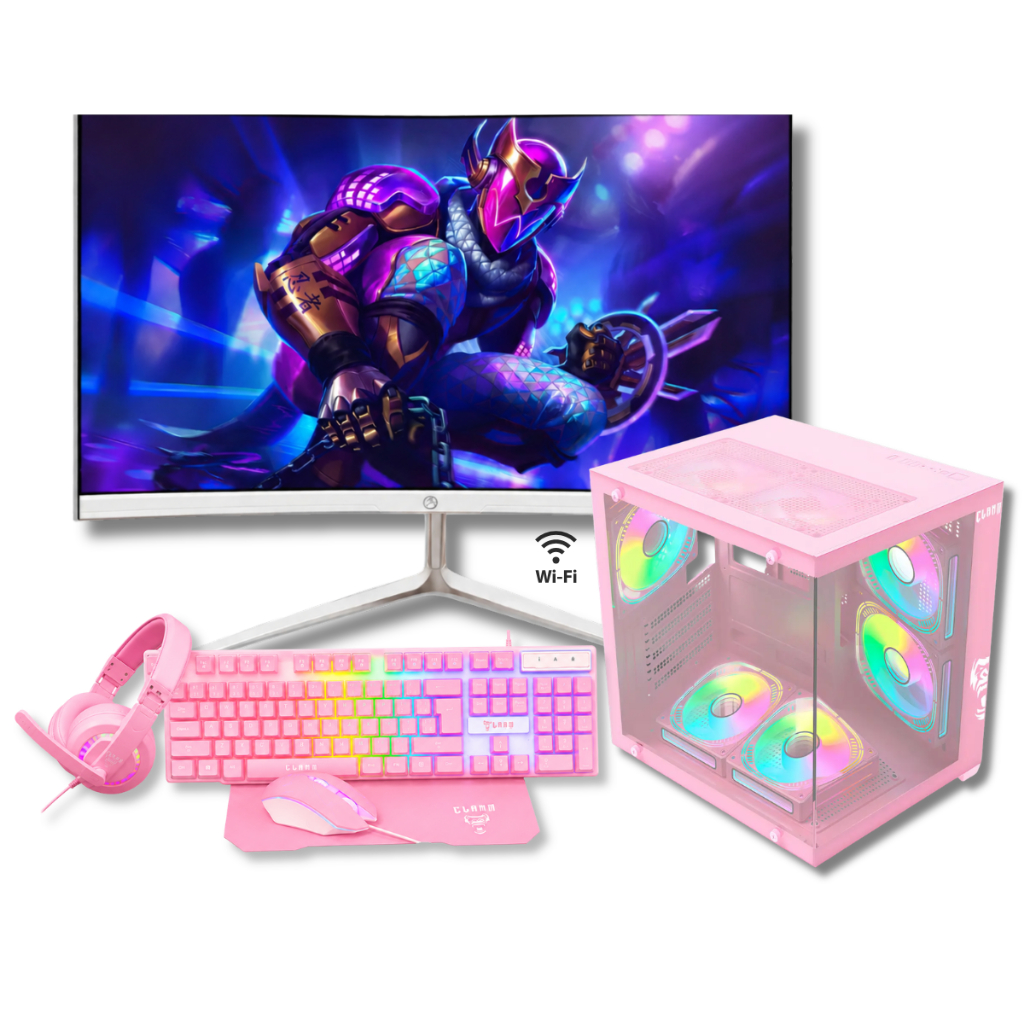 Computador Rosa Pc Gamer GTA Ryzen 5 5600GT GTX 1060 6GB SSD 2TB Nvme 32GB Ram D