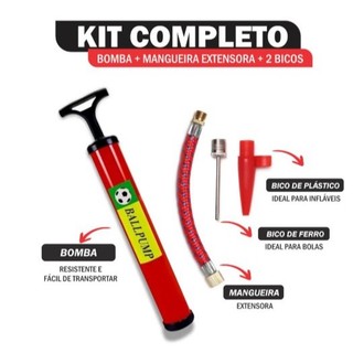 Bomba De Ar Para Encher Bolas Futebol Vôlei Basquete + Bico