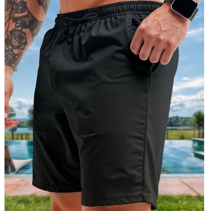 Short Moda Praia Masculino Bermuda Verão Tec Tell Leve Academia Treino Corrida Musculacao Fit Liso