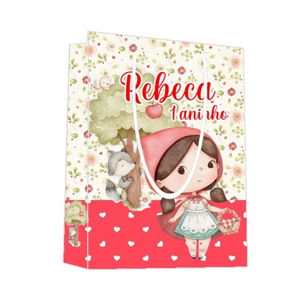 Sacolinha Chapeuzinho Vermelho Personalizada para Aniversário/ Lembrancinha Festa Infantil / Qualquer nome e idade
