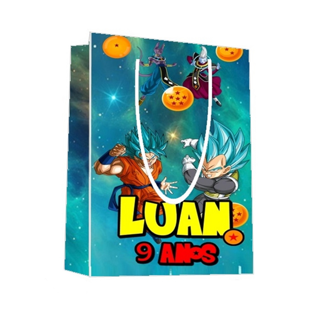 Sacolinha Dragon Ball Personalizada para Aniversário/ Lembrancinha Festa Infantil / Qualquer nome e idade