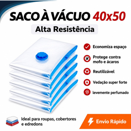 Sacos a Vácuo 40x50cm Reutilizável para roupas