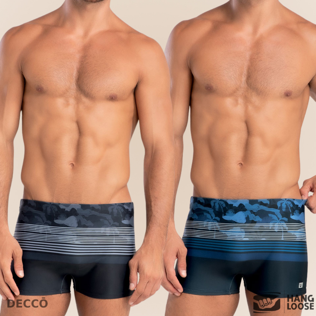 Sunga Hang Loose Adulto Boxer com Cordão de Regulagem Estampa Camuflada Forrada 