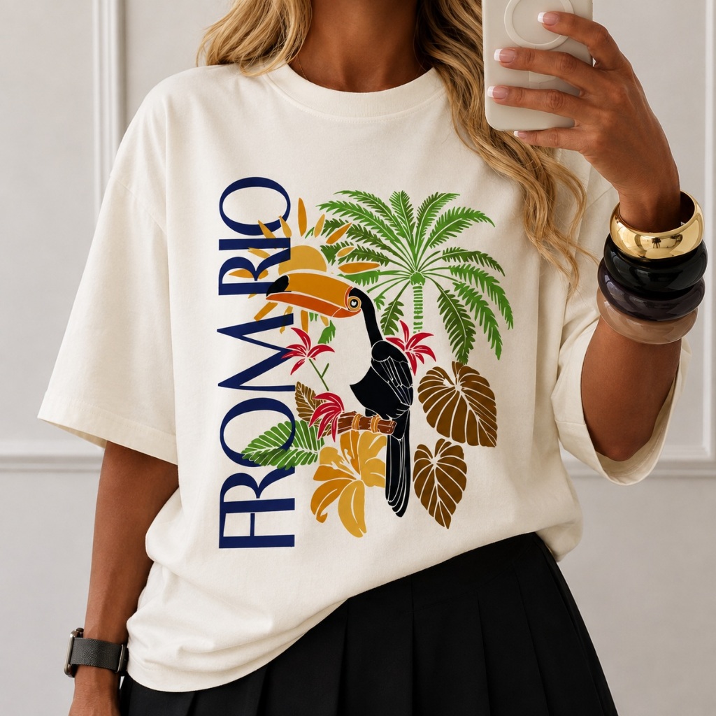 Camiseta Camisa Blusa T-shirt Oversized Feminina 100% Algodão Moda Feminina Confortável Frutas