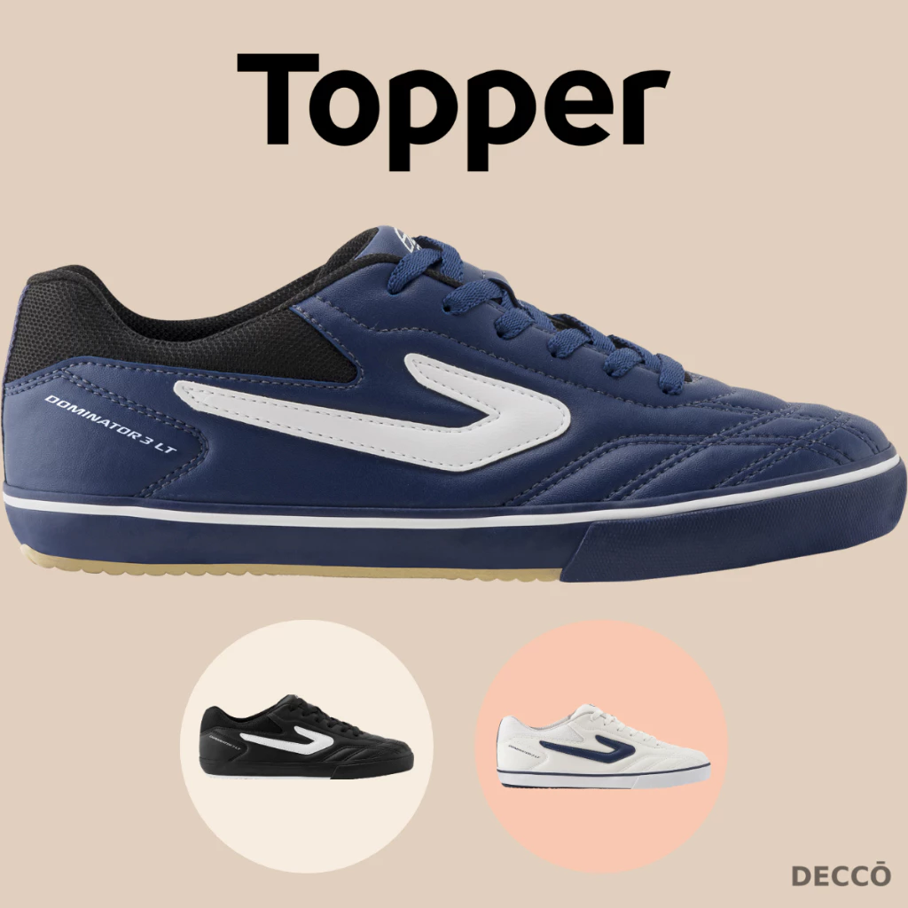 Chuteira Futsal Topper Dominator Masculino Solado Borracha Confortável Quadra