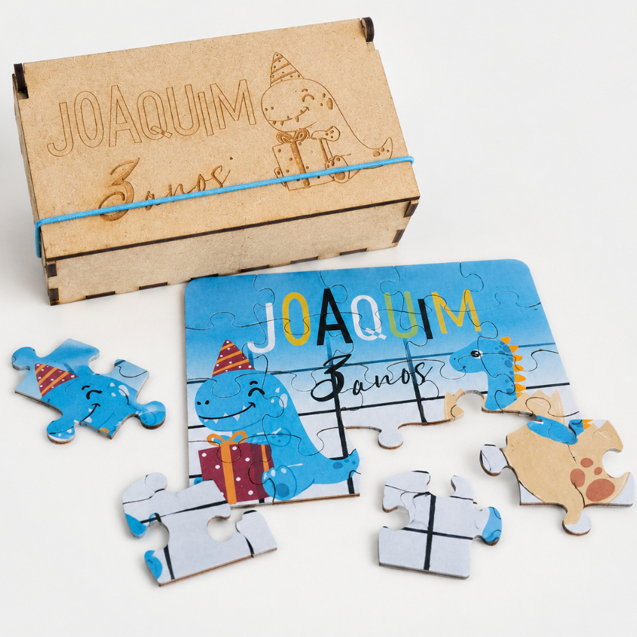 Kit 23 Quebra Cabeça Personalizado Em MDF Com Caixinha Lembrancinha Aniversário