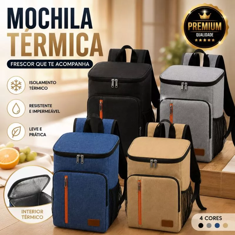 Mochila Térmica Grande Capacidade Cooler Portátil Piquenique Quente Frio Não colocar gelo ou água — imagem 1