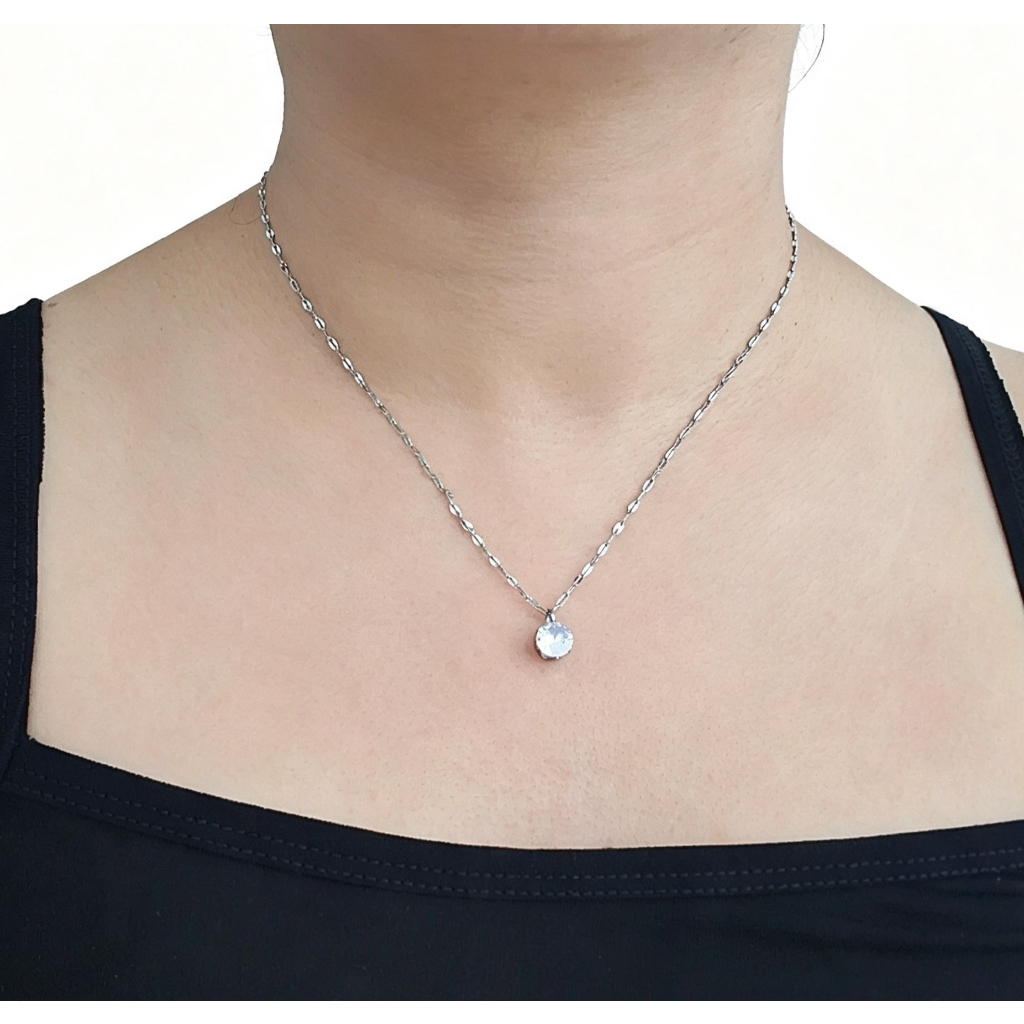 Colar Ponto De Luz Feminino Corrente Fina Delicada Minimalista Elegante Aço Inoxidável Antialérgico Tendência Moda
