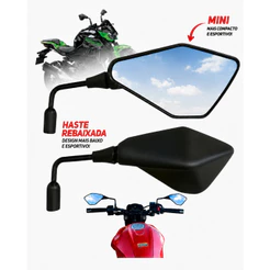 Retrovisor Espelho Mini Z400 Haste 90º Rebaixado