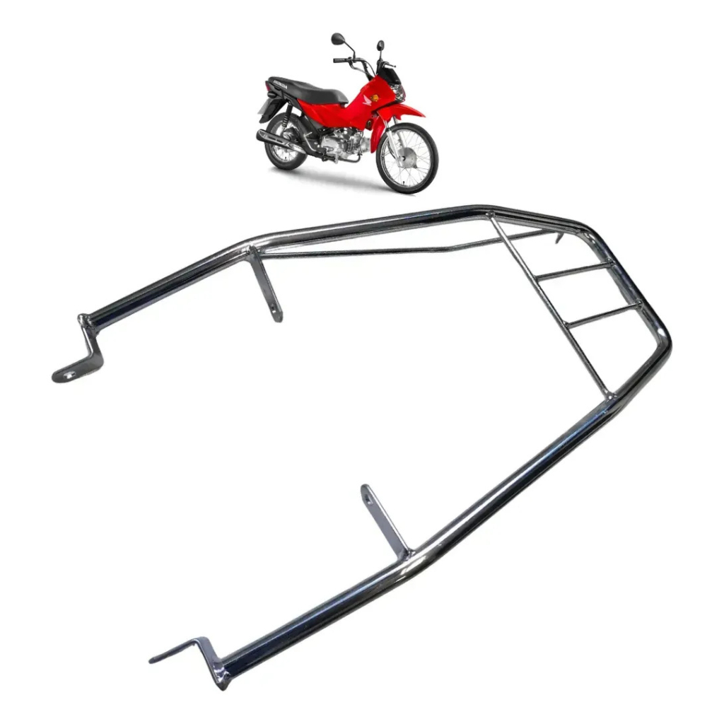 Bagageiro Suporte Bauleto Pop 110cc Cromado 2016/2025
