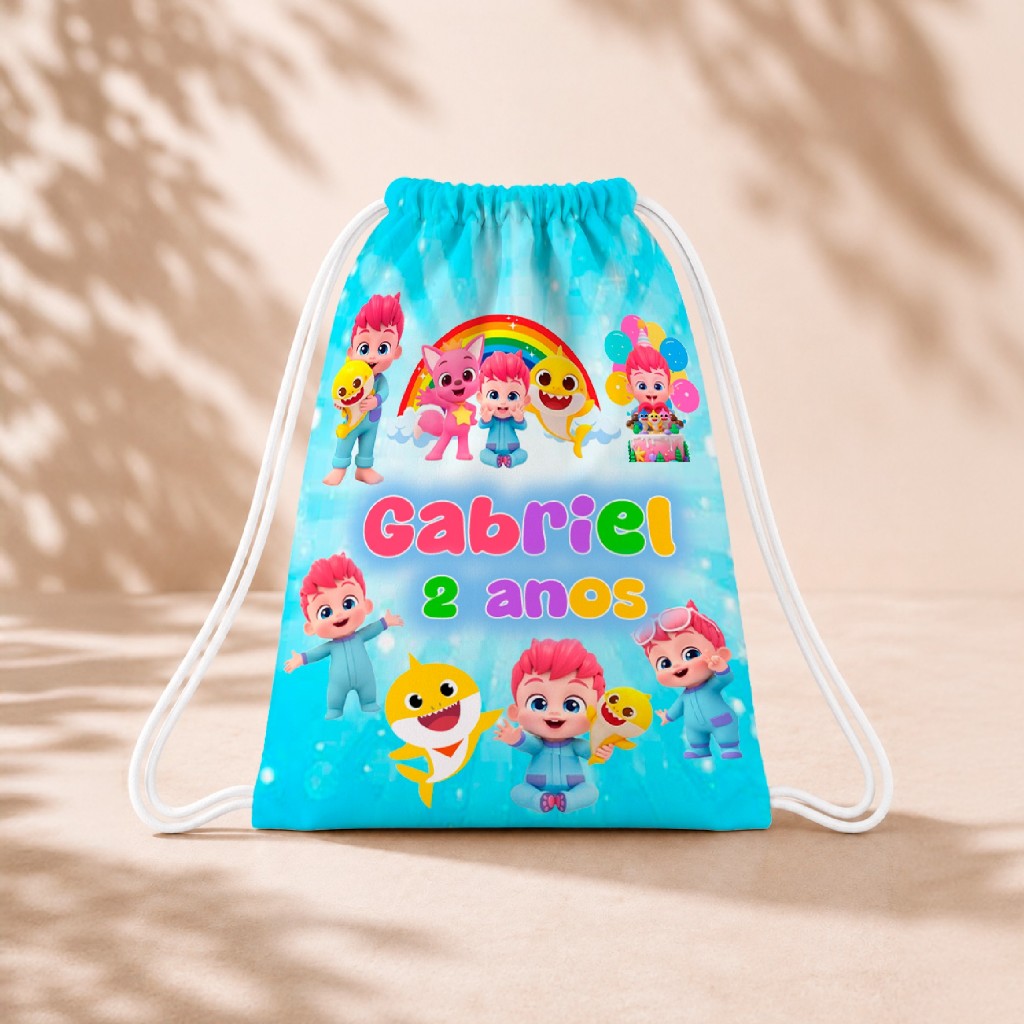 10 Mochila Personalizada 18x26 Sacolinhas Festa Aniversário Lembrancinha Bebefinn