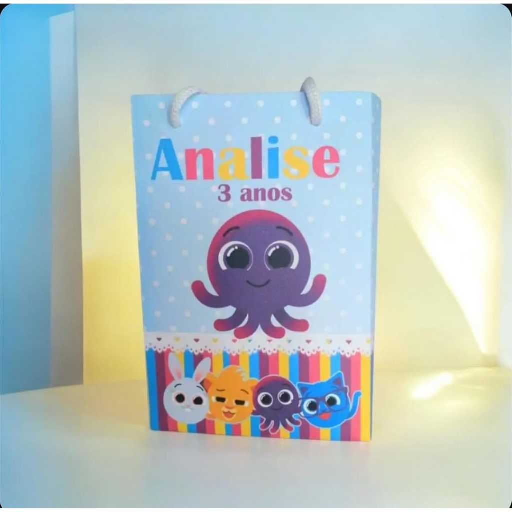 Sacolinha Personalizada com nome e idade Bolofofos Festa Lembrancinha Personalizada Aniversário