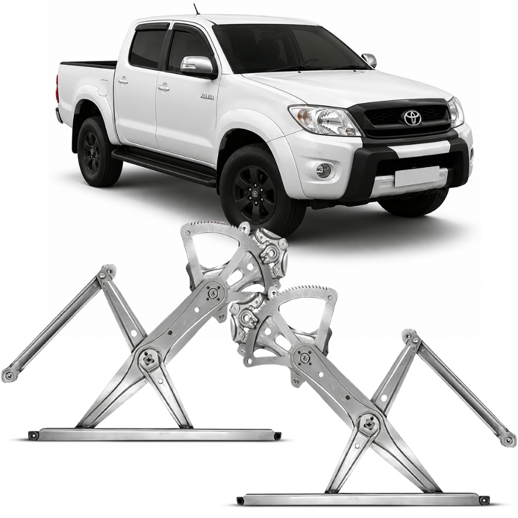 Par Máquina de Vidro Hilux SW4 2005 a 2015 Vidro Elétrico Dianteiro