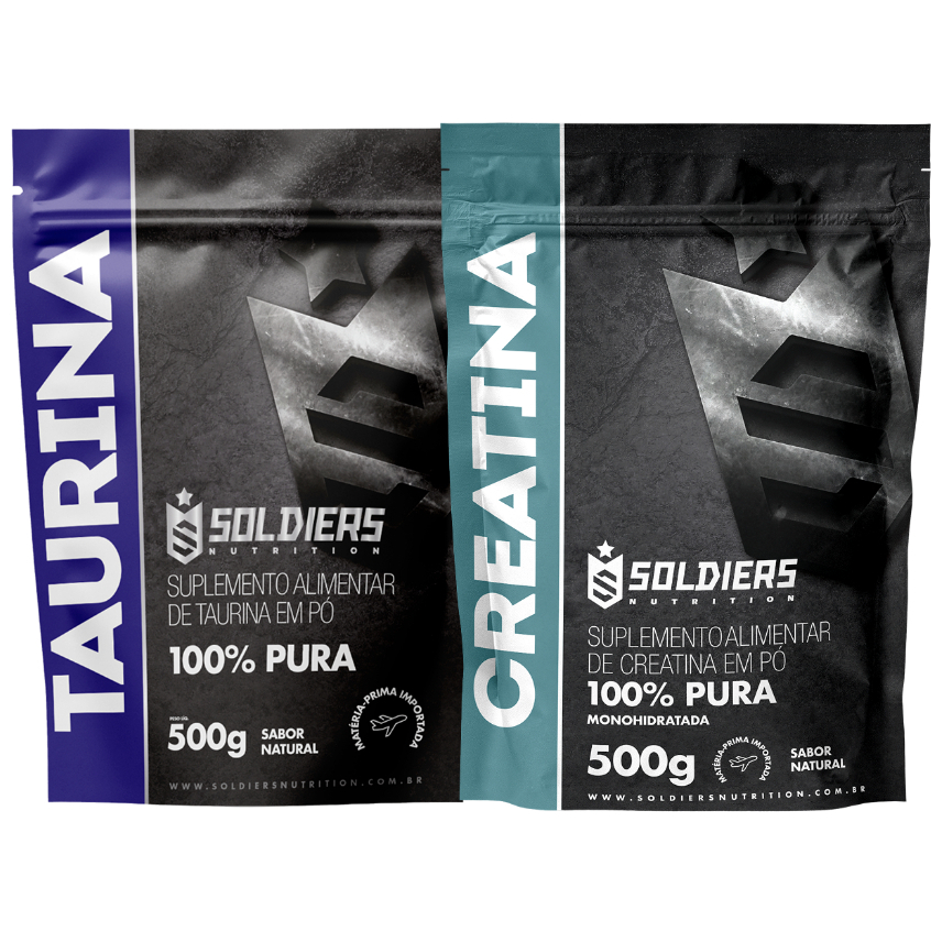 Imagem Kit Creatina 500g + Taurina 500g 100% Pura - Soldiers Nutrition