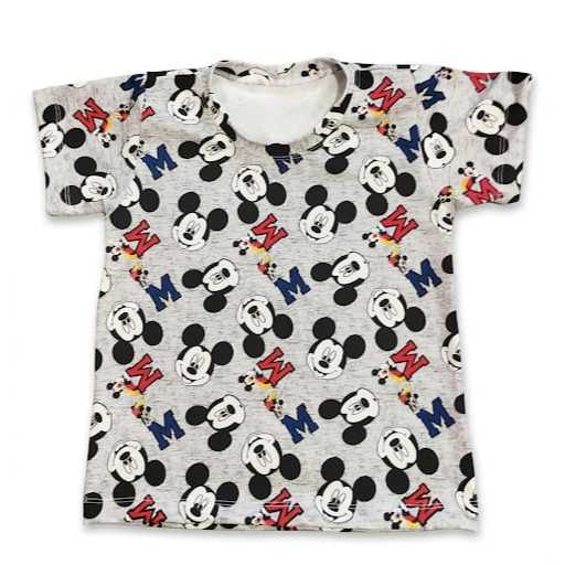 Camiseta Infantil Masculina Menino Estampada Cinza Manga Curta Confortável