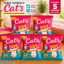 Areia Gats Tradicional 4 Kg - EF Pet - Grãos Finos - ENVIO RÁPIDO - Kit 1 ou 5 Pacotes