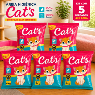 Areia Gats Tradicional 4 Kg - EF Pet - Grãos Finos - ENVIO RÁPIDO - Kit 1 ou 5 Pacotes