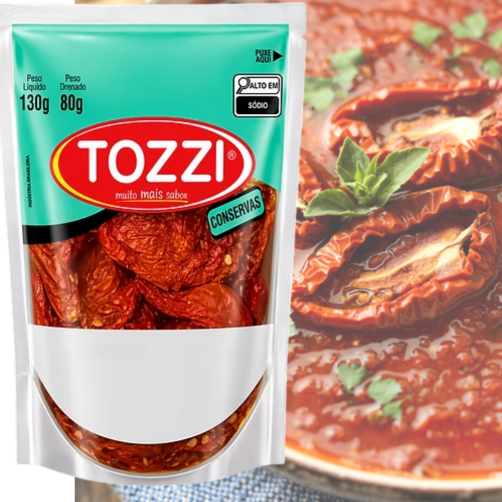 Tomate Seco Em Conserva Sachê 80g Acompanhamento Fruta Tozzi