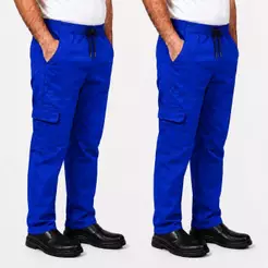 Kit 2 Calça Brim Trabalho Mecânico Uniforme Profissional Costura Dupla