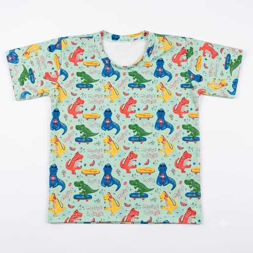 Camiseta Infantil Masculina Menino Dinossauro Estampada Manga Curta Confortável