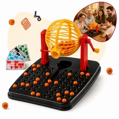 Jogo De Bingo De Mesa Infantil E Adulto 48 Cartelas 90 Bolinhas Globo Giratorio Brinquedo Kizumba