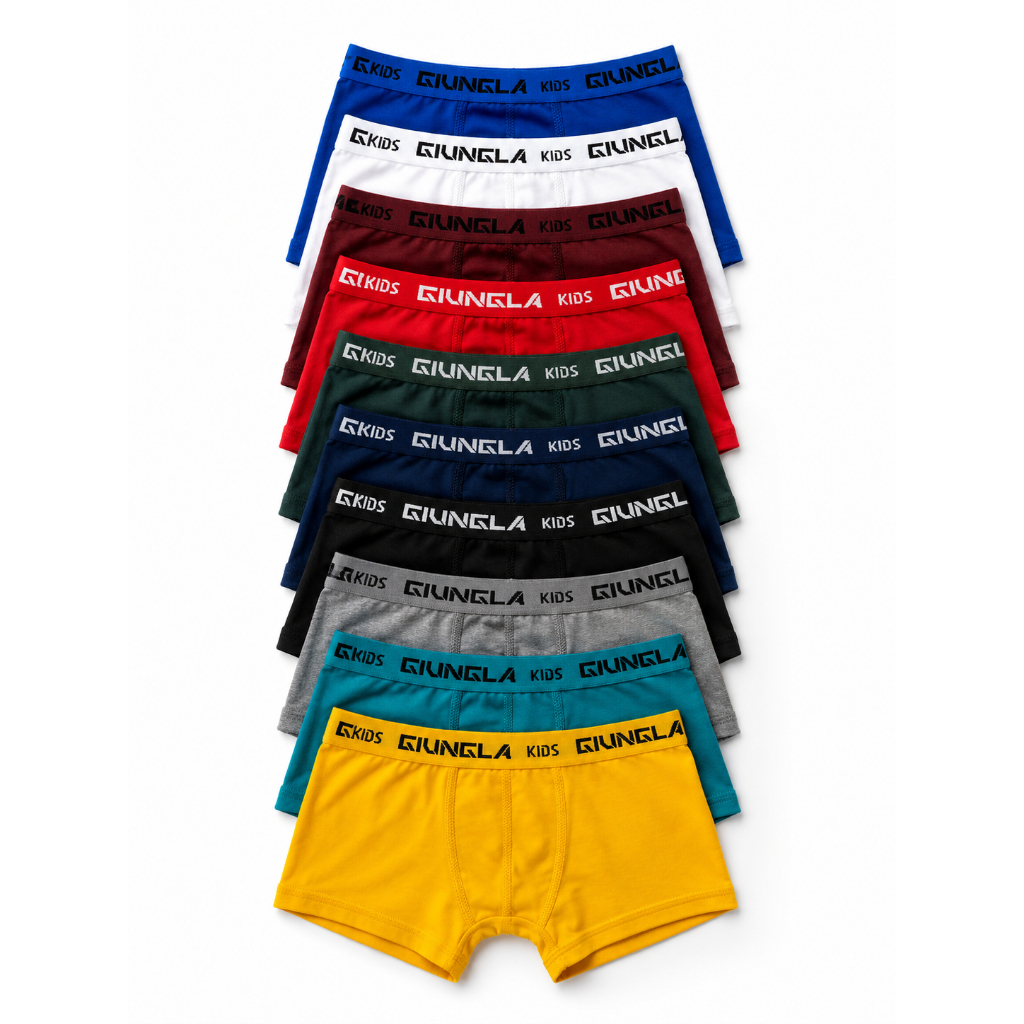 Kit 12 Cuecas Boxer Infantil Menino Microfibra Confortável