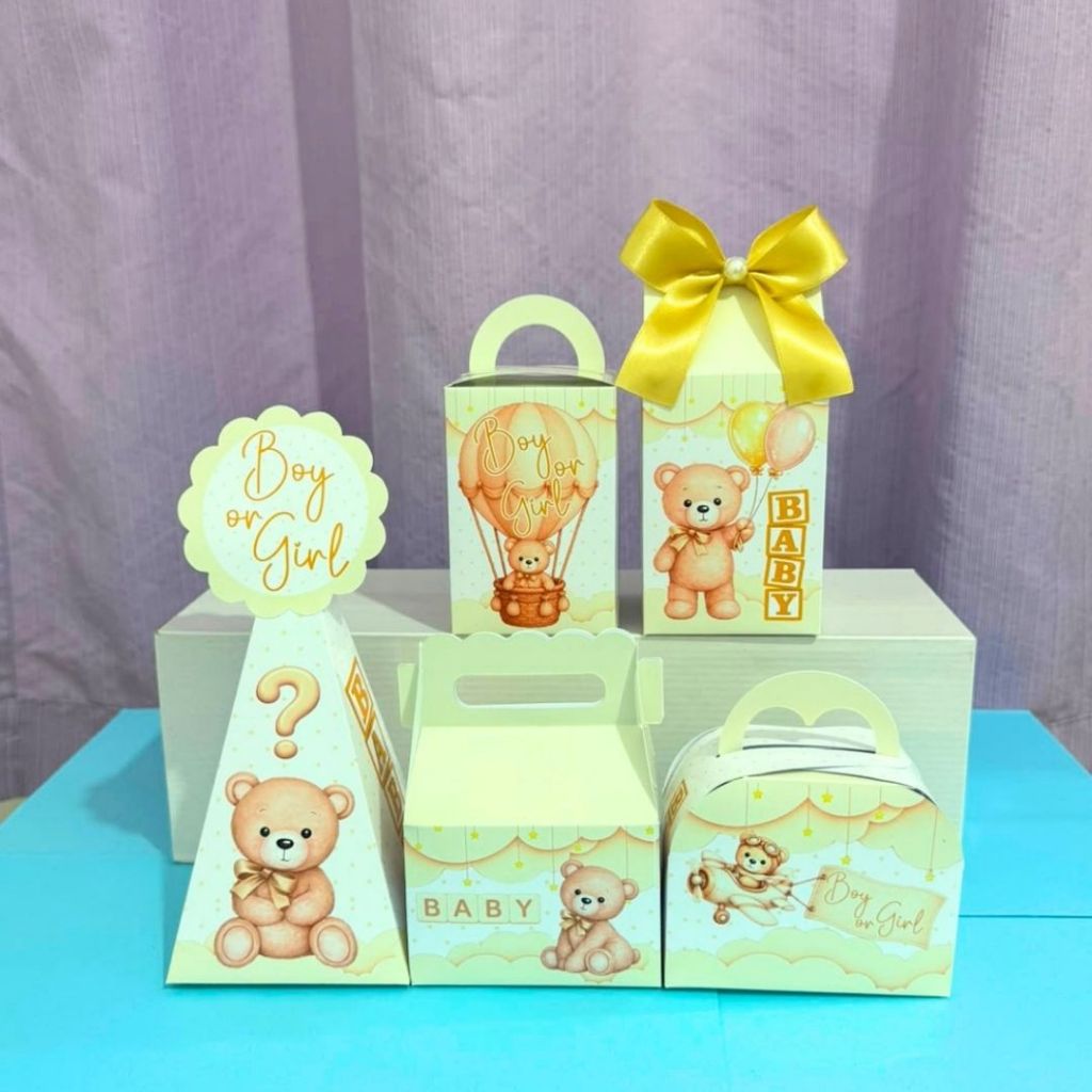 Caixinhas personalizadas Chá Revelação -Pegue e Monte -  Lembrancinha de Chá Revelação.