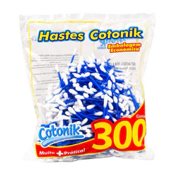 PACOTE ECONOMICO 300 COTONETES HASTES FLEXIVEL COTONIK
