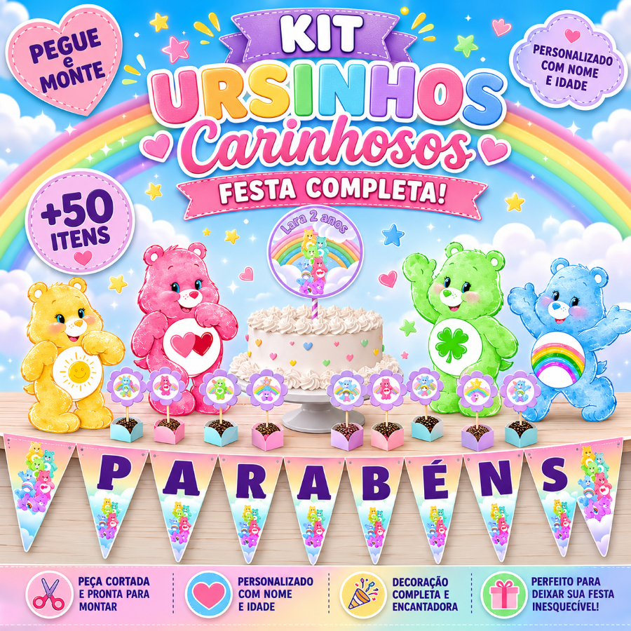 KIT FESTA URSINHOS CARINHOSOS| SÓ UM BOLINHO | MÊSVERSÁRIO ANIVERSÁRIO
