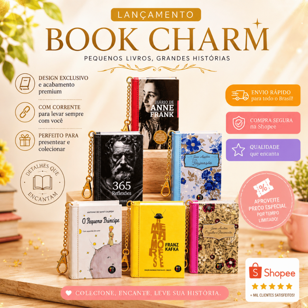 Livro Portatil Book Charm O Pequeno Príncipe O Diário de Anne Frank Outros Titulos Colecionável