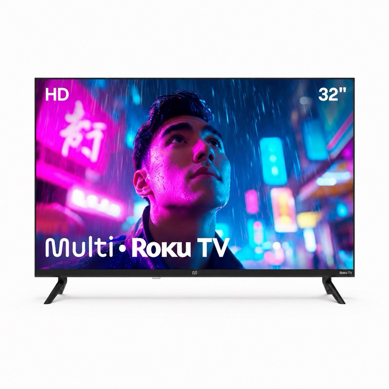 Smart TV Multi 32” HD Roku TV Wi-Fi 3 HDMI 2 USB Dolby Audio