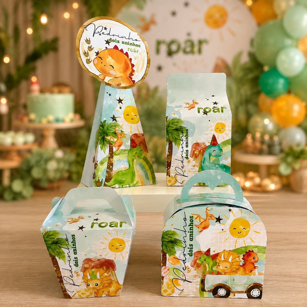 Kit Caixinhas Personalizadas Dinossauro Lembrancinha Surpresinha Para Festa Aniversario Infantil Economico