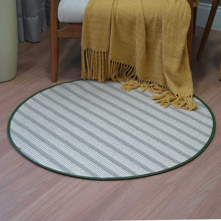Tapete Sisal Redondo 100x100 Decorativo Antiderrapante Sala Quarto Cozinha Elegante Moderno Premium Fácil de Limpar