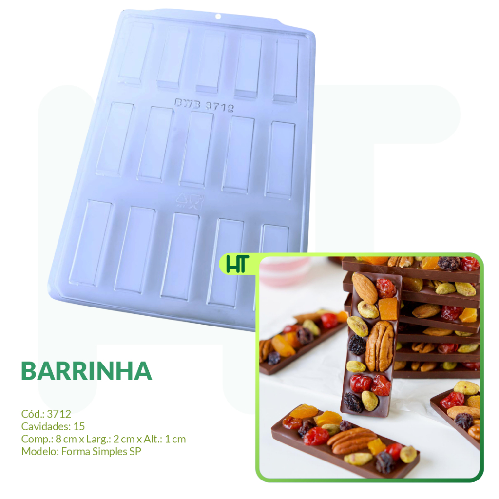 Forma Barrinha BWB 3712 Forma Simples SP Tabletinho - Tablete - 15 Cavidades