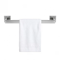 LUMAI Toalheiro Inox 60cm Salerno Base Quadrada Minimalista para Banheiro Kit Instalação Completo