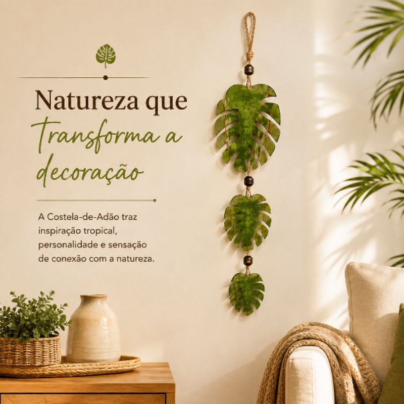 MOBILE DECORATIVO COSTELA DE ADÃO em MDF 3mm DECORAÇÃO PAREDE MODERNA TROPICAL — imagem 2 de 2