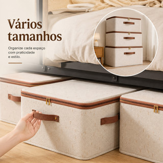 Caixa de armazenamento de roupas de algodão tecido cesta dobrável quarto de roupas grande
