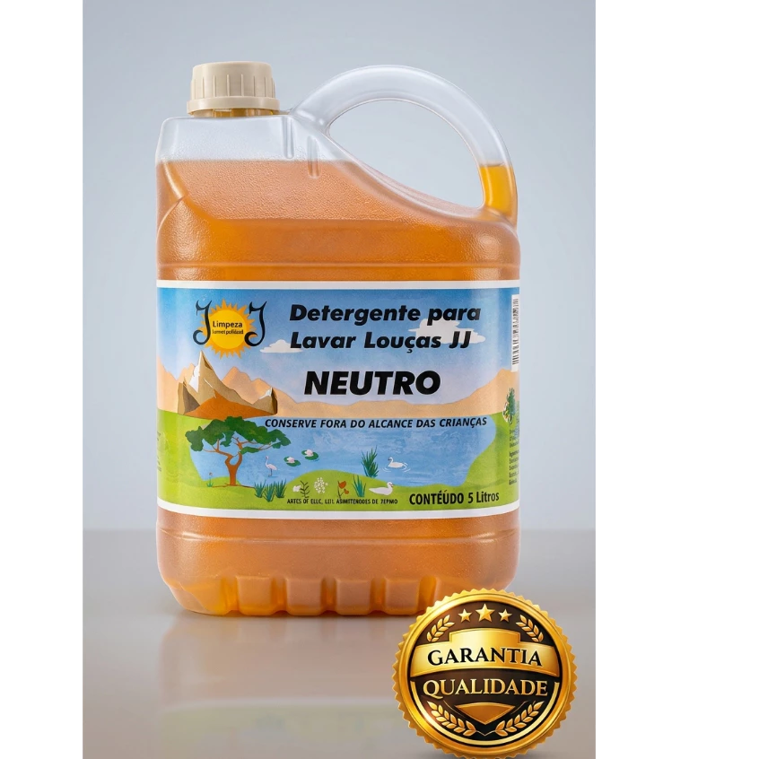 Detergente Neutro 5L Lava Louças Alto Rendimento Limpeza Profunda Brilho Intenso Econômico Cozinha